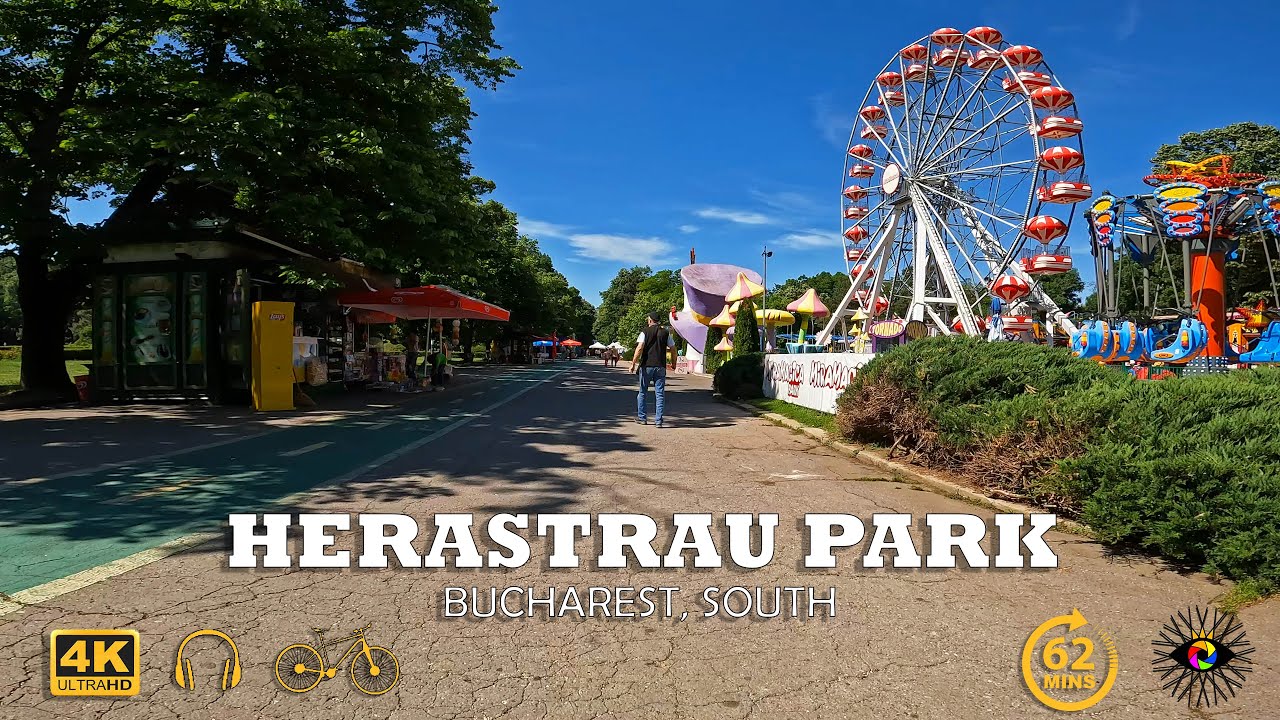 Парк HERASTRAU, Бухарест | Виртуальный тур 4k | Дип-хаус микс | 🇷🇴