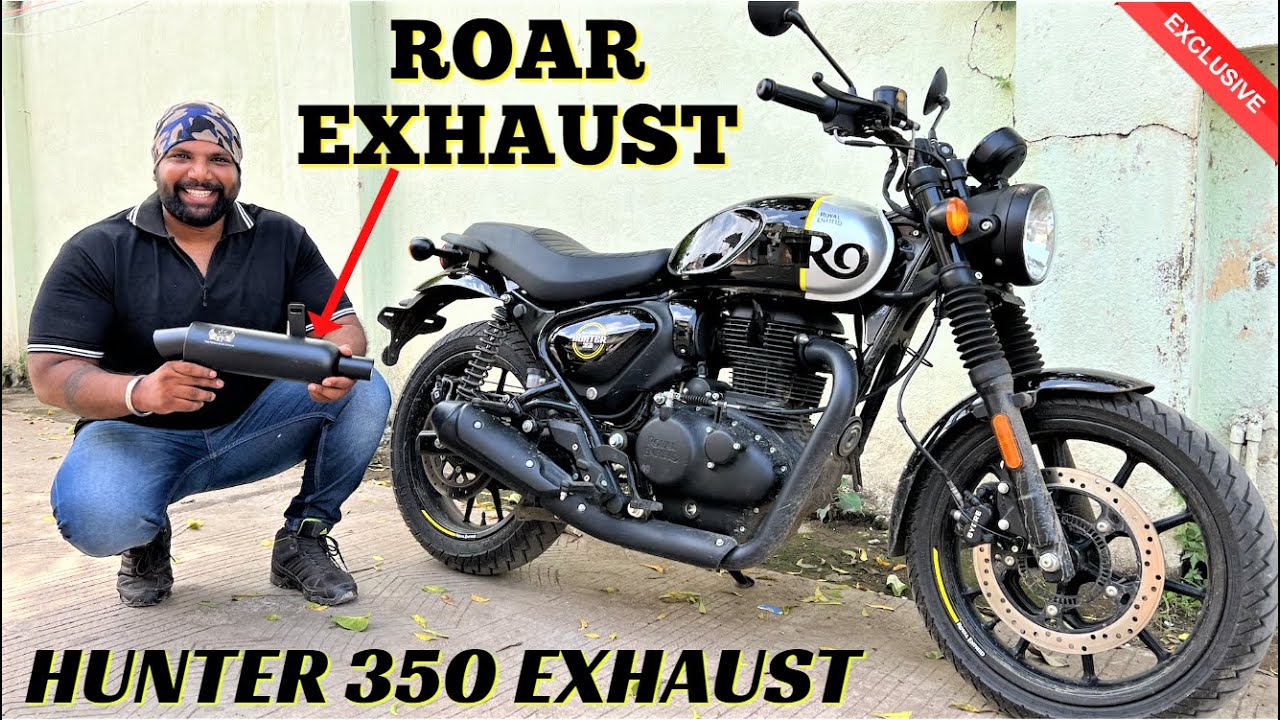 Royal Enfield HUNTER 350 Exhaust Change - Roar Exhaust🔥