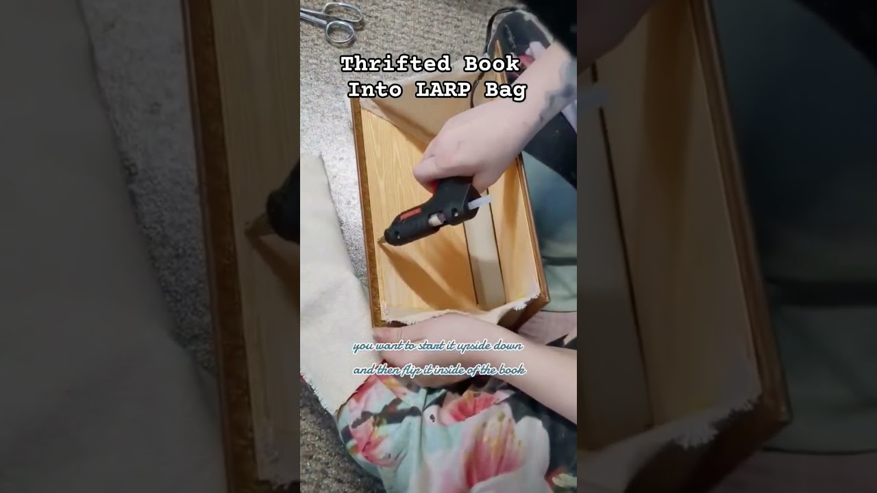 Thrifted Book Into Literal Book Bag! 📚 #diy #costuming  #larpcostume #craftingideas #thriftflip