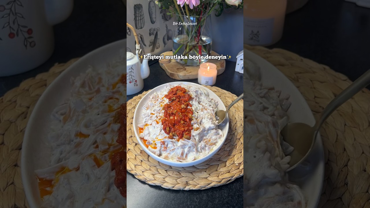 Yedik&ccedil;e Yedirten Yoğurtlu Erişte Salatası | Nasıl Yapılır? #shorts #erişte #salatatarifleri #reels