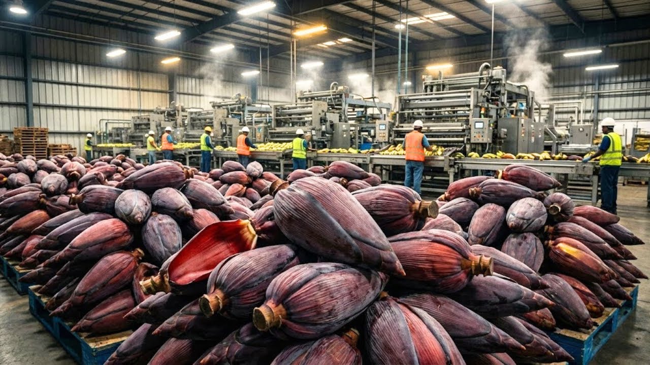 Inside the World’s Largest Wild Banana Blossom Factory: From Forest Harvest to Global Export Process