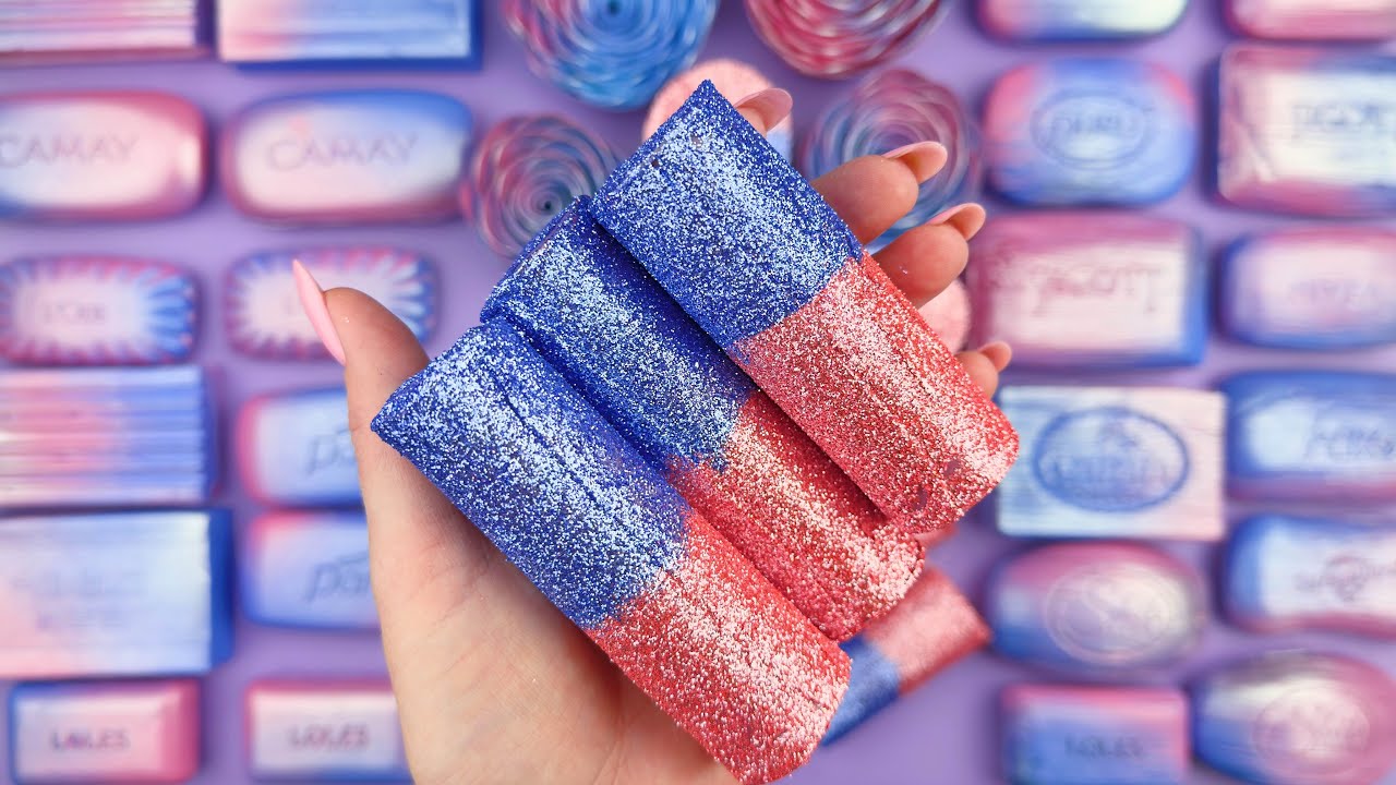 ASMR Soap boxes with starch аnd foam★Soap balls with glitter★