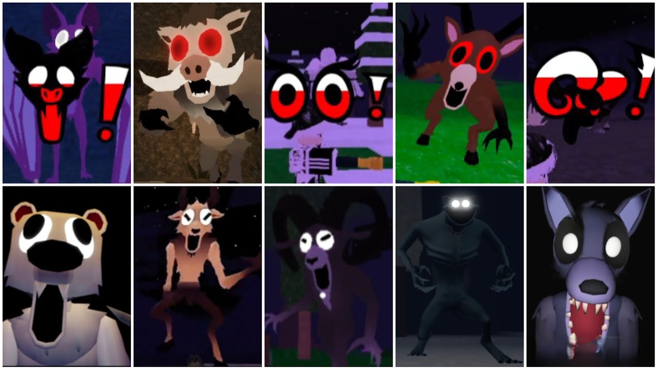Normal to DARK MODE: Deer Bat Ram & More Ultimate Monster Battle!(99 Nights In The Forest)#99nights 