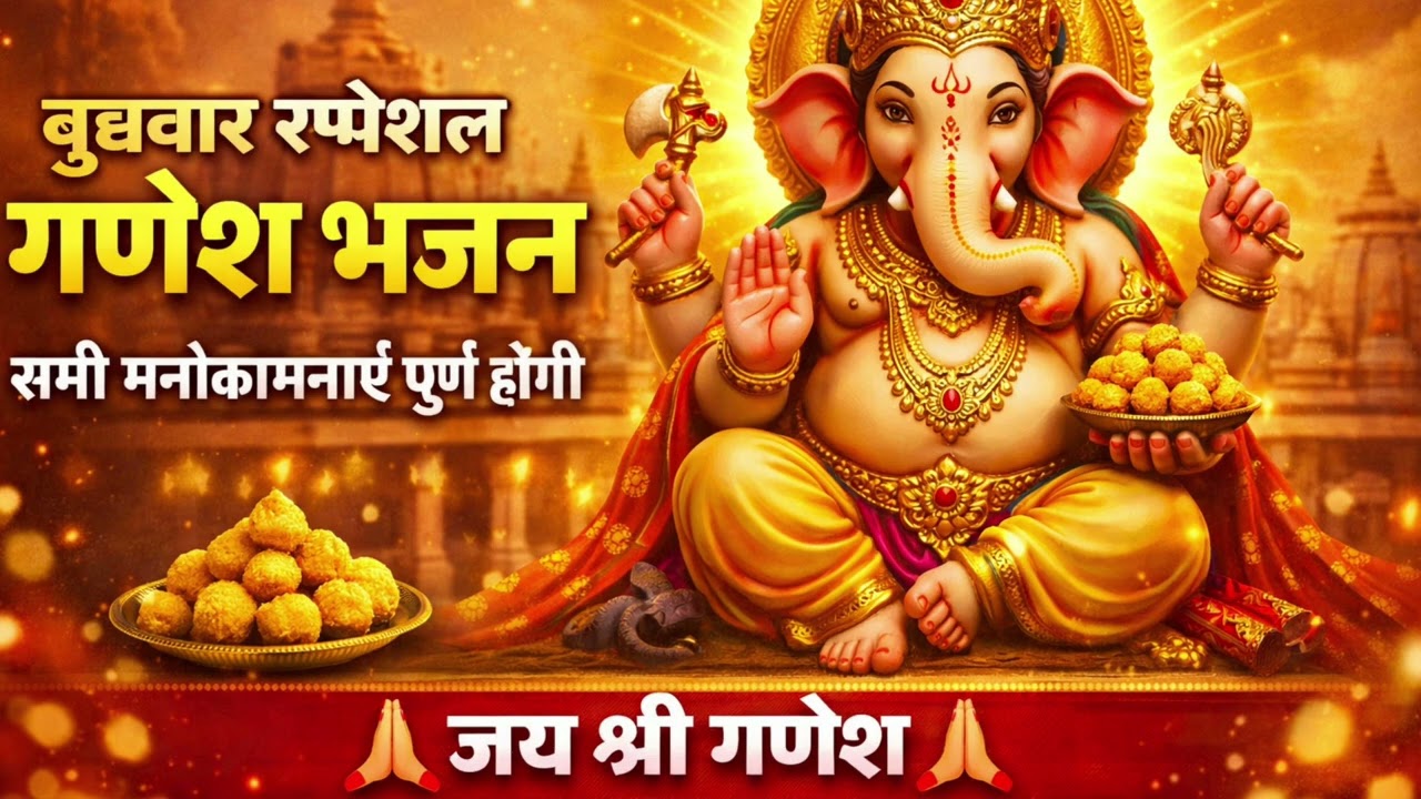 बुधवार स्पेशल गणेश भजन 🙏 | सभी मनोकामनाएँ पूर्ण होंगी | जय श्री गणेश | 10 मिनट का मधुर भजन