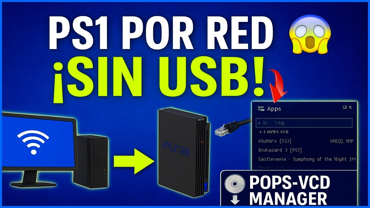 JUEGOS de PS1 por RED en OPL 😱 POPS VCD MANAGER Paso a Paso POPSTARTER