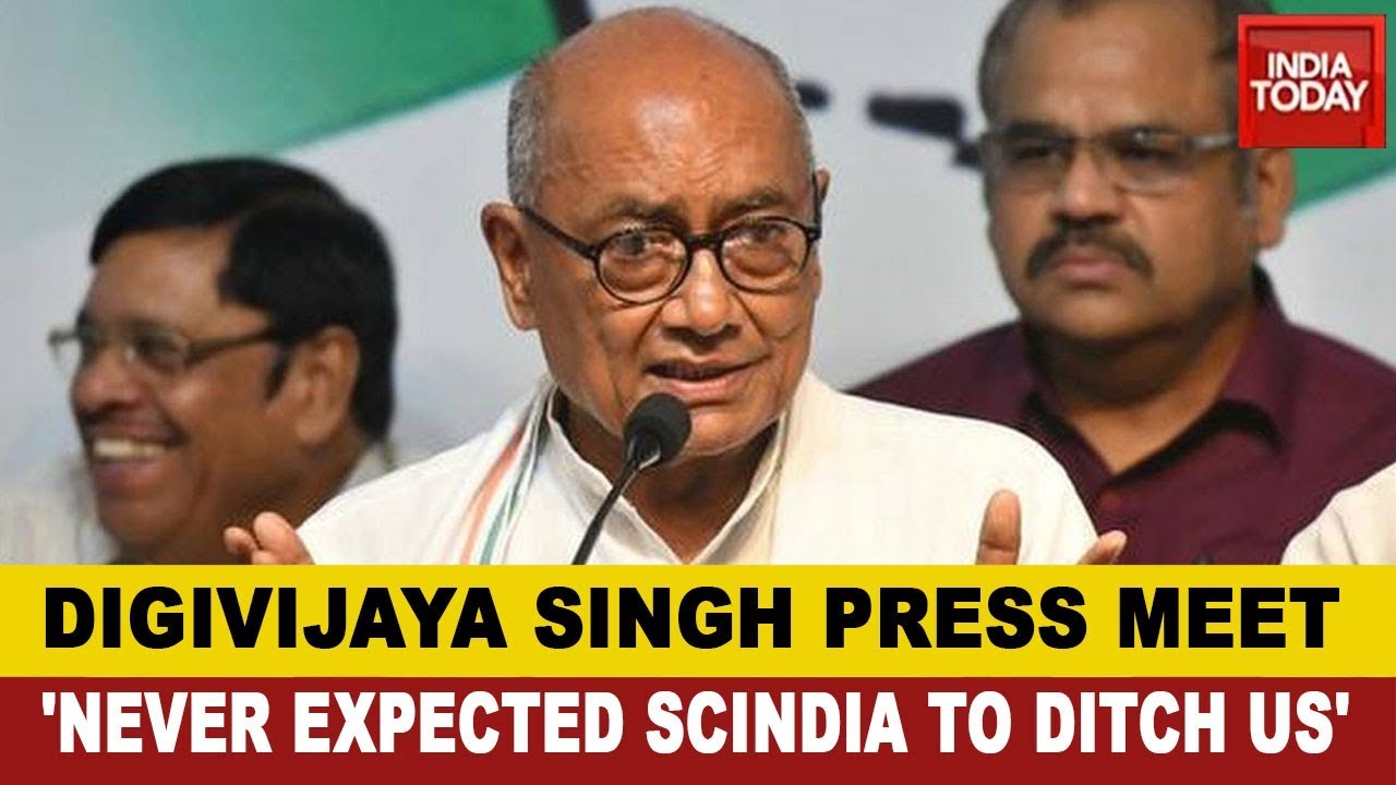 Digvijaya Singh Slams Scindia, Hits Out At BJP Over M.P Political Crisis | Watch Full Video