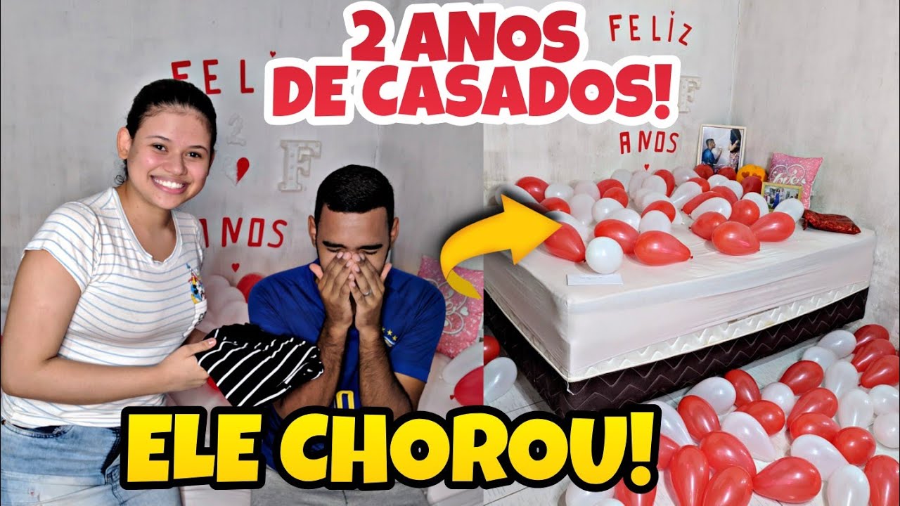 FIZ UMA SURPRESA PARA O MEU MARIDO ♥️ELE CHOROU 😭😍(2 ANOS DE CASADOS-BODAS DE PAPEL+ALGODÃO)