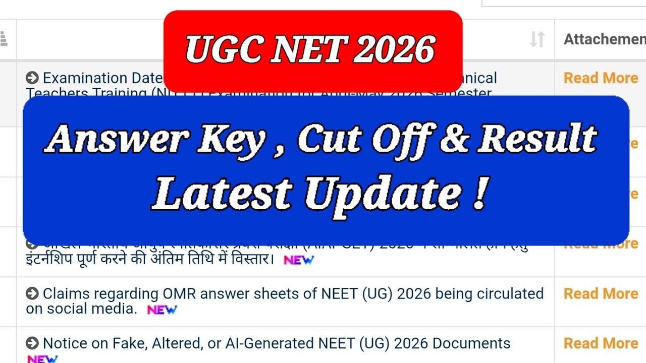 UGC NET 2026 Provisional Answer Key,  Result & Cut Off Update । Ugc Net Answer Key June 2026 । Nta
