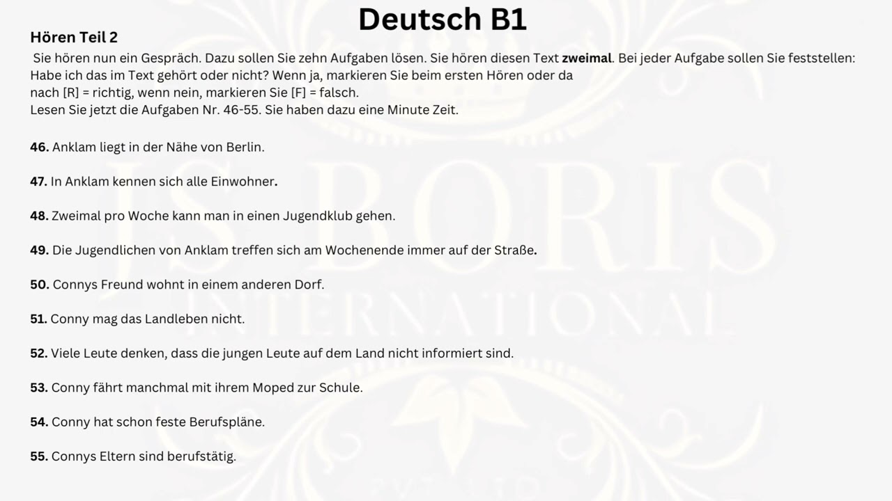 2024-2025 Latest Telc B1 new Pattern B1 Hören | Modalltest [1]|#telcprufüng Übungstest #TelcB1Hören