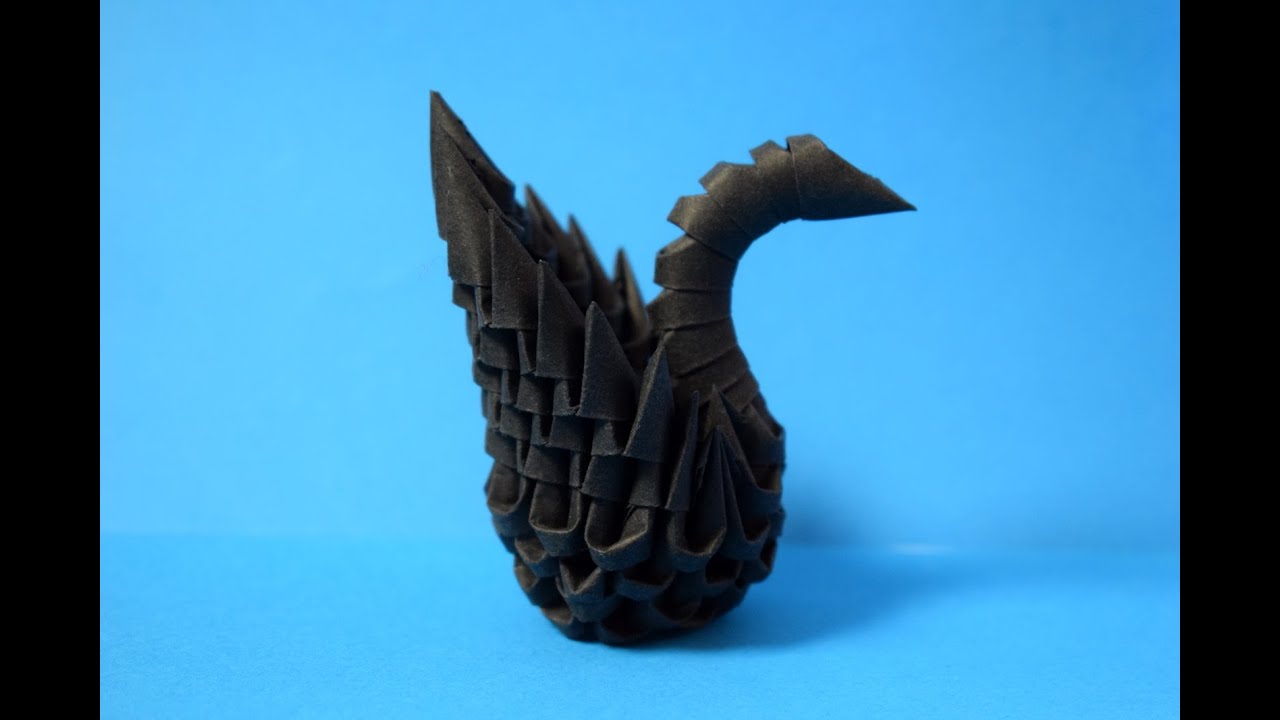 3d origami small swan tutorial || 87 pieces 1/64