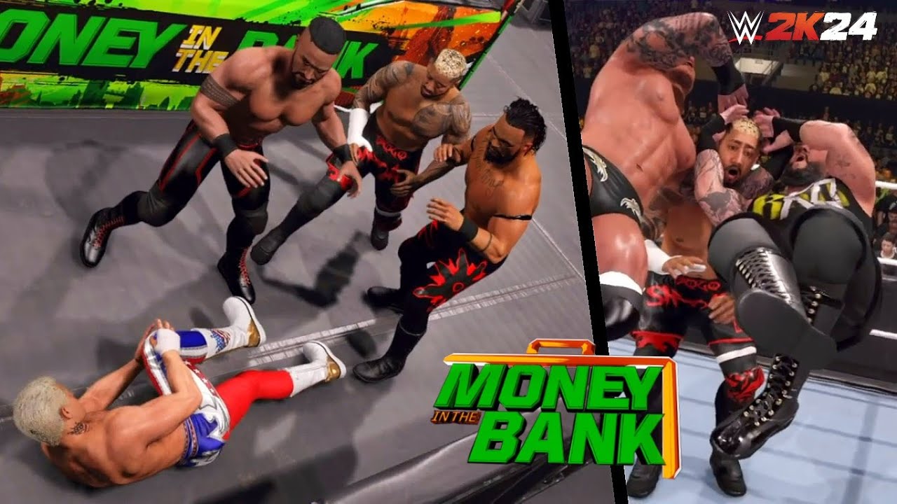 WWE 2K24: The Bloodline vs Cody, Randy Orton & Kevin Owens Money in the Bank 2024 | Highlights