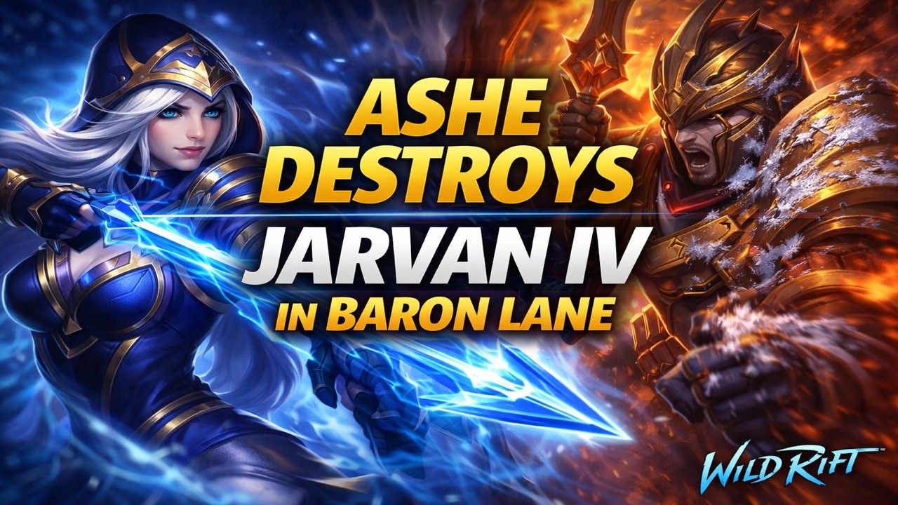 ASHE DESTROYS Jarvan IV in Baron Lane 🏹 | Wild Rift (Arctic Arrow)