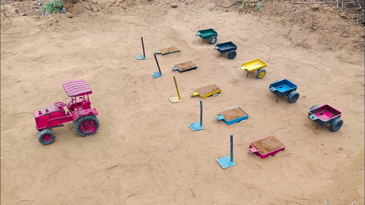 The tractor was pulled out of the mud and taken to a trolley full of mud
