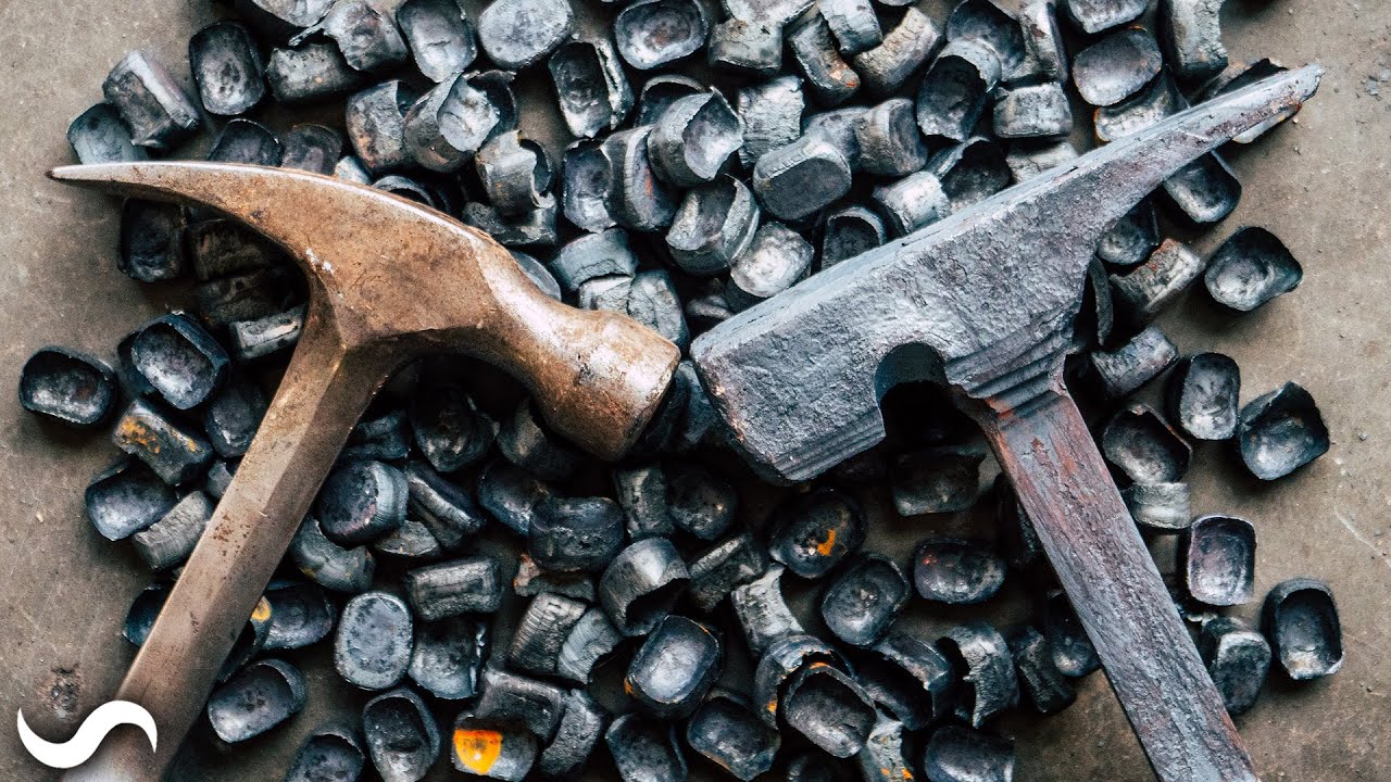 Forging a Hammer from Hammer Plug Damascus! Part 1