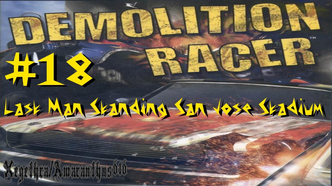 Demolition Racer - PS1 - Single Race - Last Man Standing 2 - San Jose Stadium - [With Commentary]