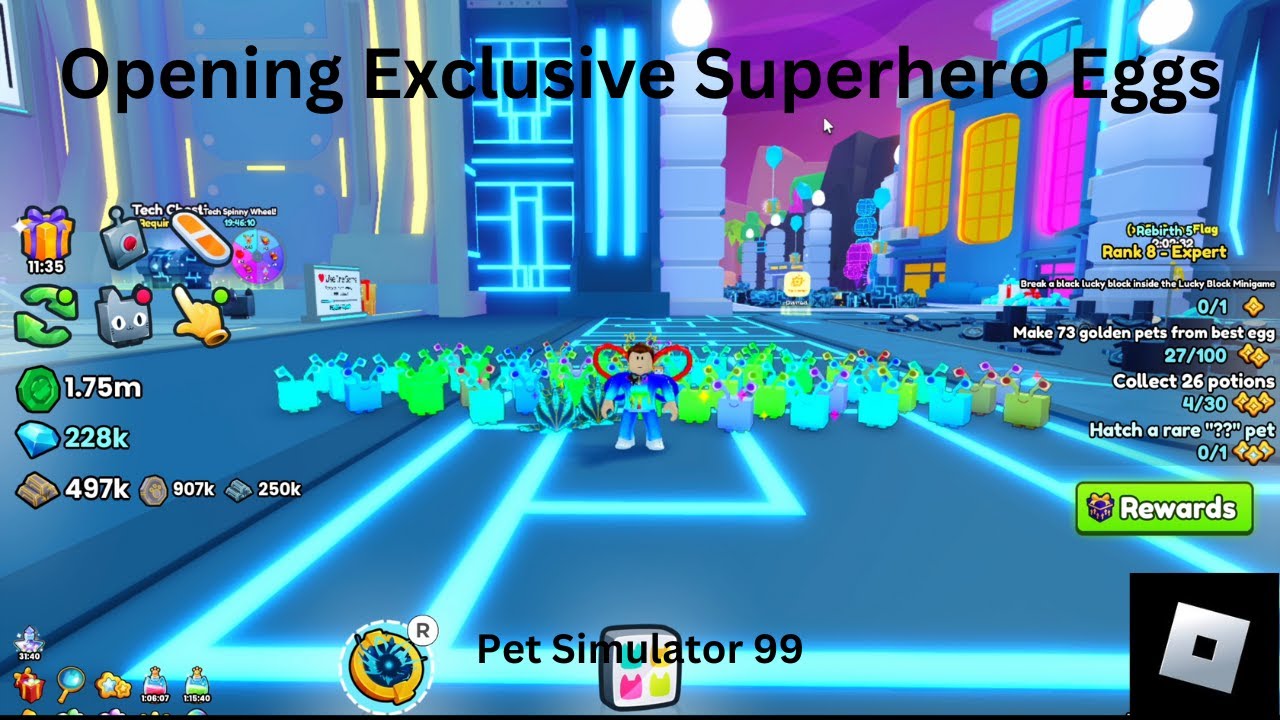 Opening Exclusive Superhero Eggs - Pet Simulator 99 - Roblox