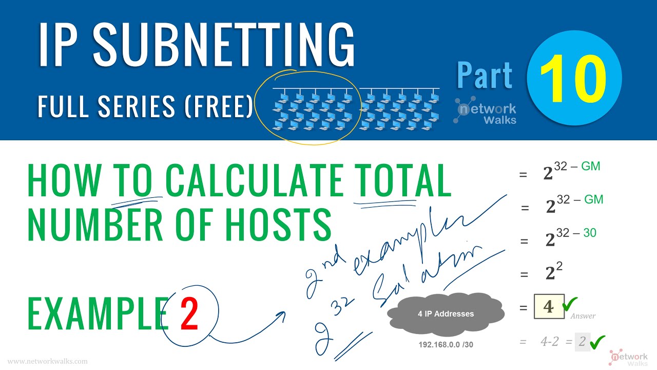 10. IP Subnetting Series - Part-10 (How to calculate no of hosts p2)