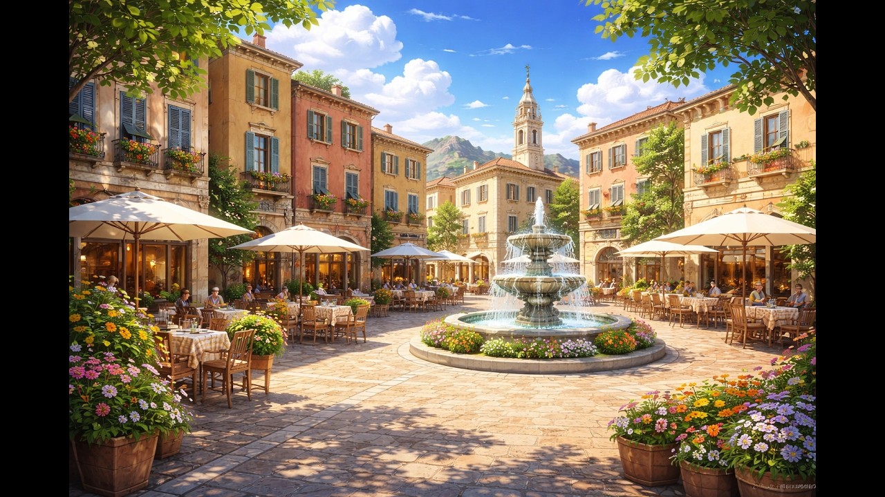 Smooth Café Jazz Moment - Relaxing at Cozy Plaza del Mare Cafe - Lofi Jazz