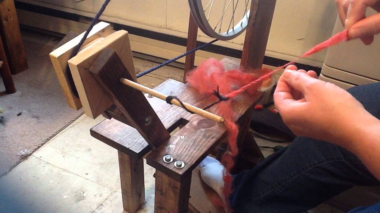 beginning on a spindle spinning wheel