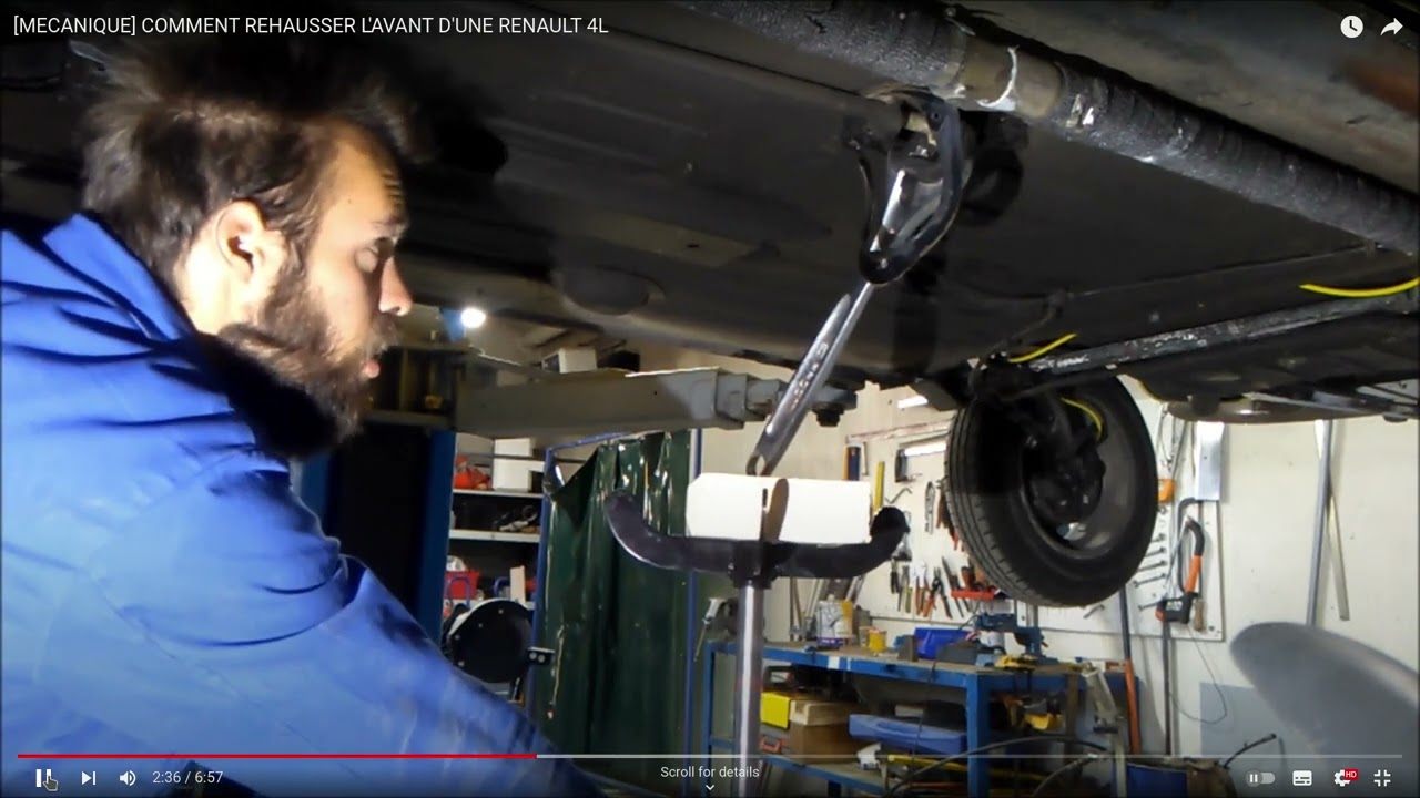 Renault R4 Regolazione altezza tramite le Barre di  Torsione