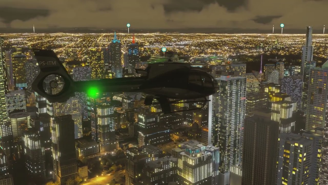 MSFS2024 Airbus H130   A Snippet Of A Helicopter Night Flight And Landing