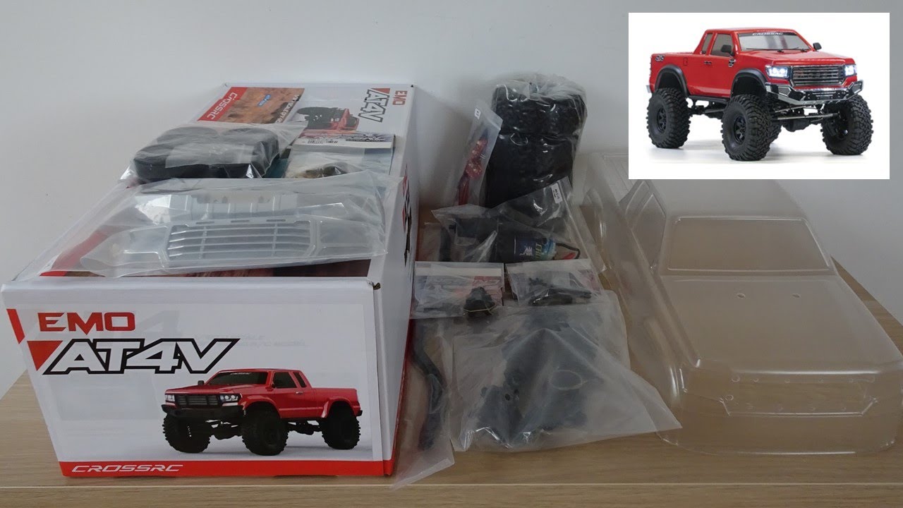 NEW Cross-RC EMO AT4V Pick-up Truck 1:10 Scale RC Crawler Kit - Unboxing and Upgrade Parts