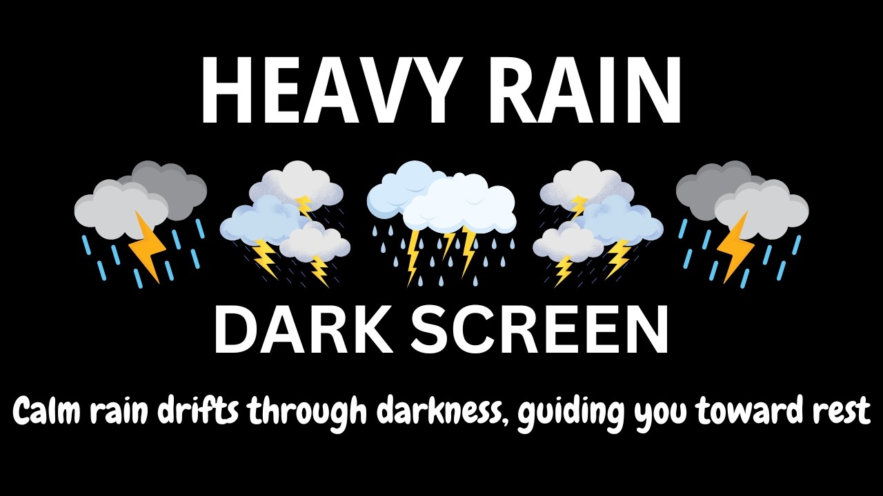 Slow Rain Through the Silent Night | BLACK SCREEN | Drift Into Deep Sleep