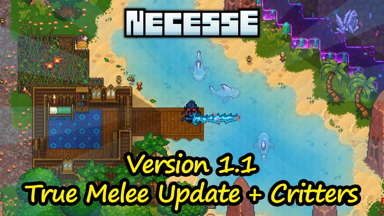 Обновление Necesse 1.1 &mdash; НАСТОЯЩЕЕ обновление для ближнего боя &mdash; Насекомые, акулы и многое другое