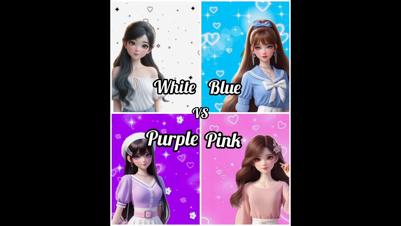 White vs Blue vs Purple vs Pink #viral #shorts #video
