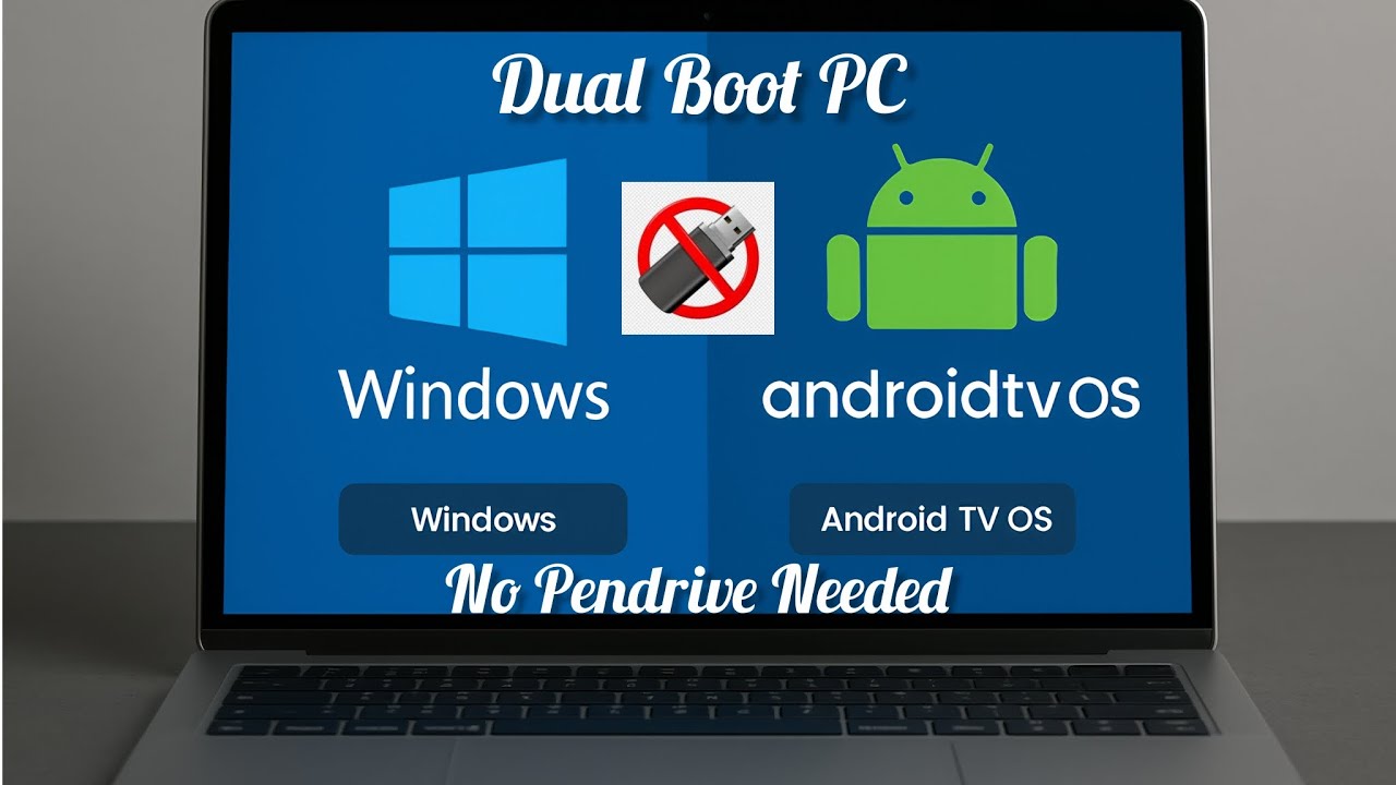 Install Android TV OS on Laptop | Dual Boot Windows & Android Without USB | #android #hacks #windows