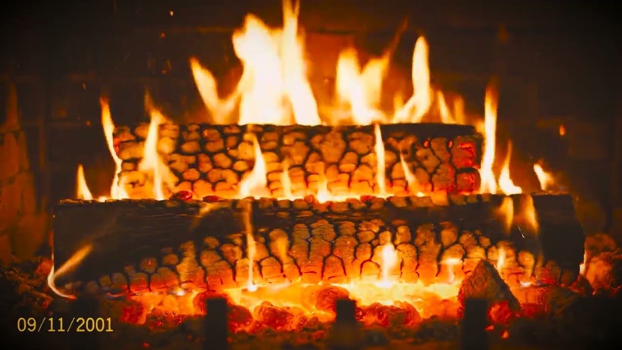 The 9/11/2001 Fireplace | Burning Wood Sounds for Insomnia & Calm | ASMR