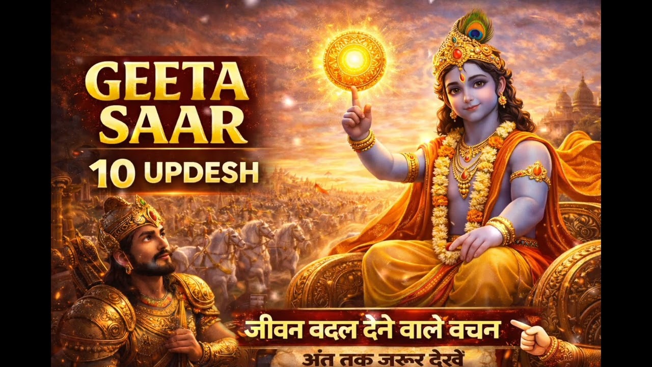 गीता सार 10 उपदेश! जीवन बदल देने वाले बचन #motivation #bhgwatgeeta #geetasaar 