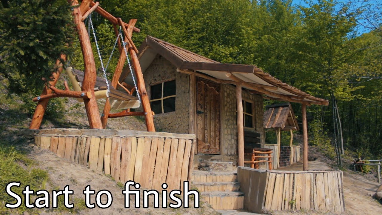 He built a house near the forest with his own hands. Start to finish