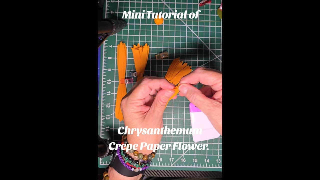 Mini Tutorial of Chrysanthemum Crepe Paper Flower.  @LiaGriffith 