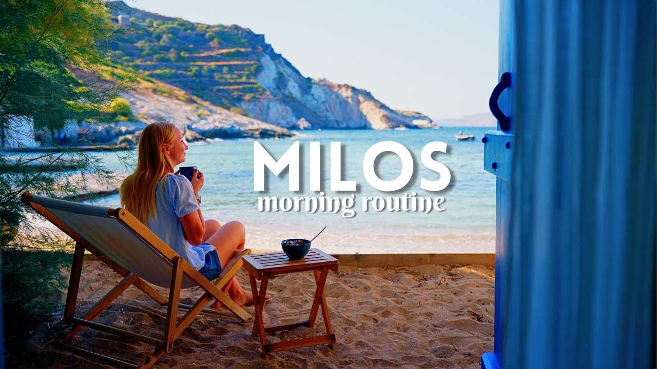 Waking Up on a Gorgeous Greek Island | Natural Sea Sounds & Calming Music
