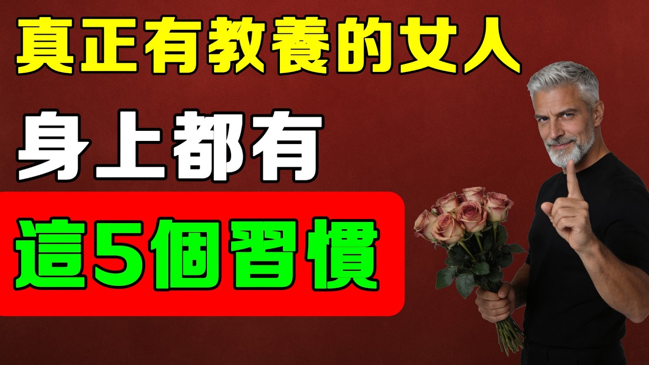 真正有教養的女人，身上通常都有這5個習慣，想裝都裝不出來！#女人氣質#女人魅力#高情商女人#自信女人#高價值女人#女人吸引力#氣質提升#女性成長
