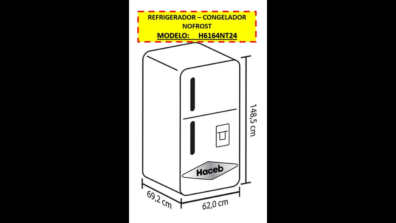NEVERA HACEB MODELO H6164NT24 #SHORT #NEVERA #NOFROST