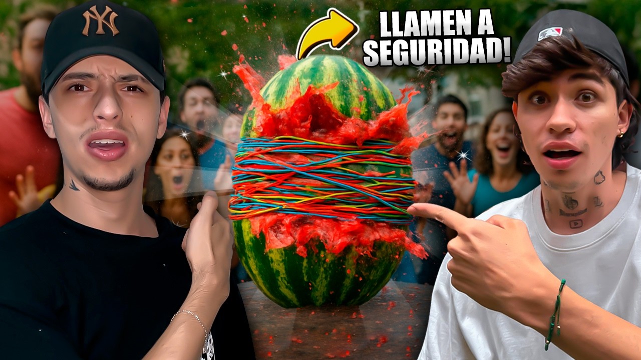 EXPLOTAMOS una SANDIA en un CENTRO COMERCIAL (nos terminan expulsando) | Hitboy