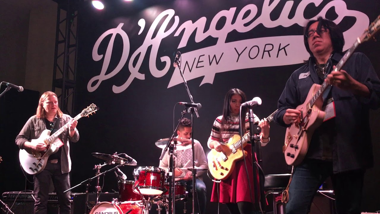 Matt Schofield, Davide Pannozzo, Tomo Fujita, Jordan John & Juna Serita - jamming at NAMM 2018
