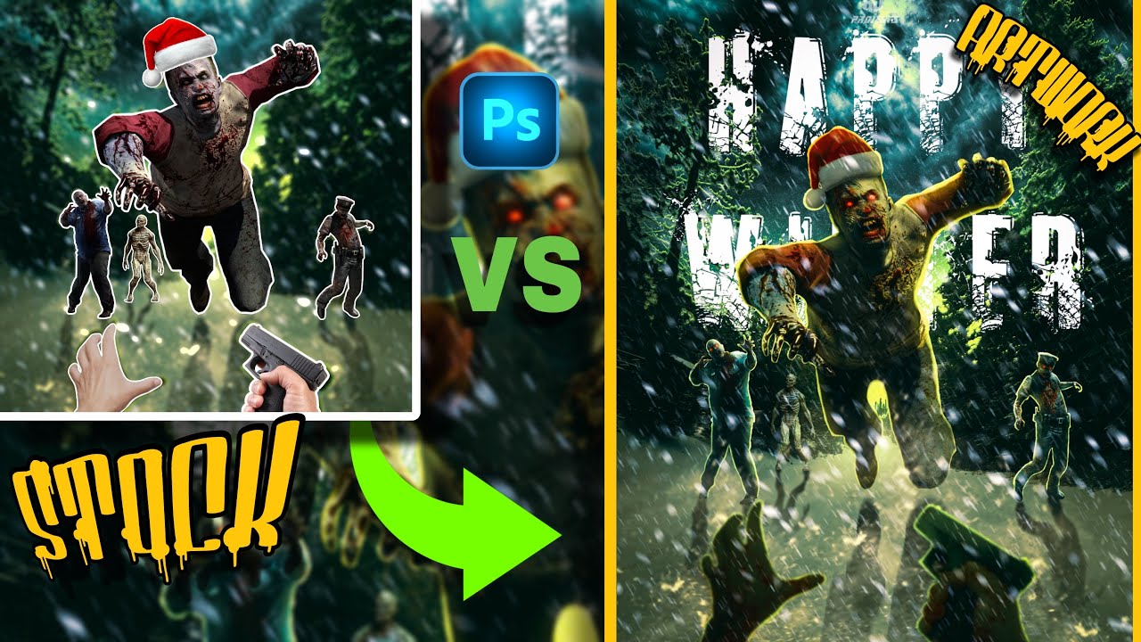 Creat A Horror Winter Zombie Apocalypse Theme। In Ps touch🧟&zwj;♂️🧟❄️