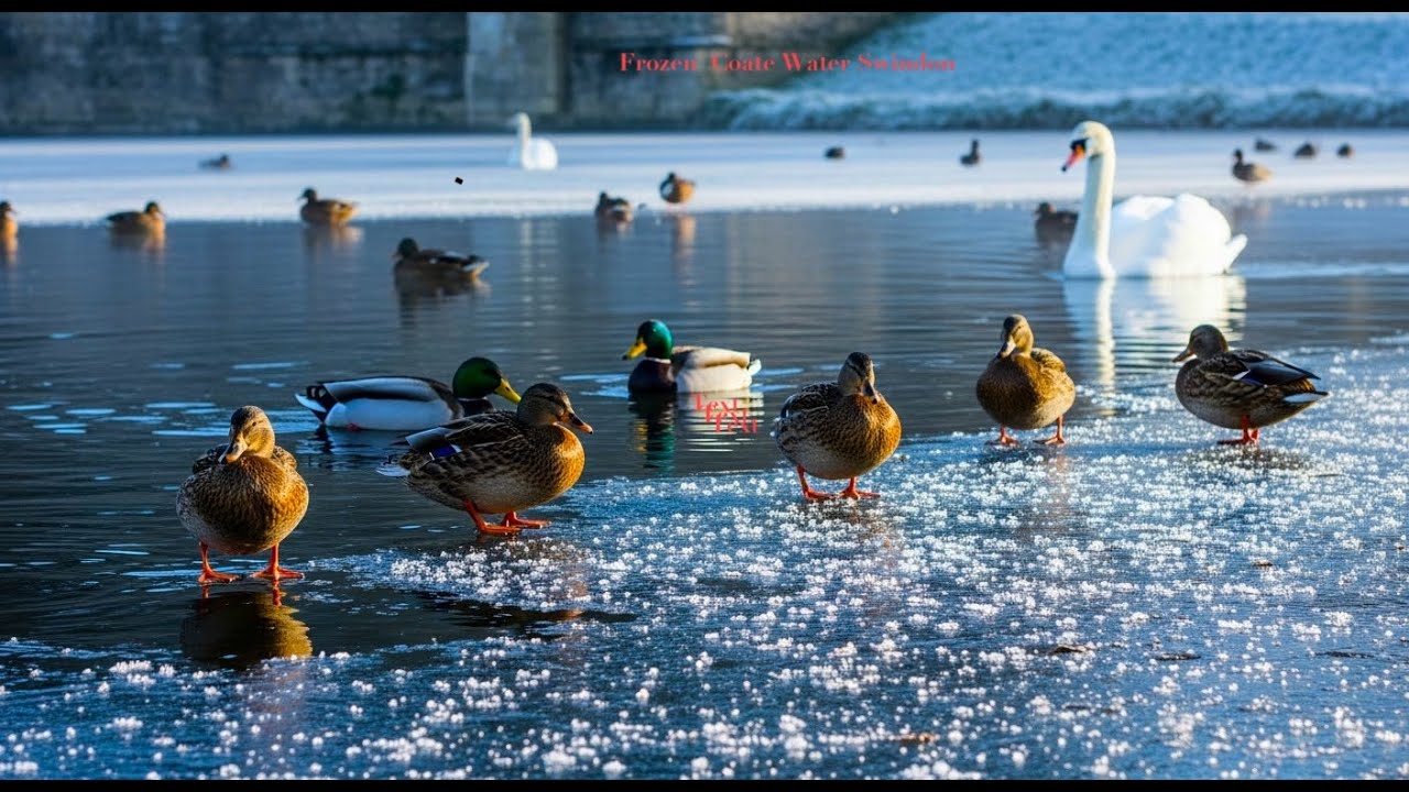 4K Frozen Coate water Lake  l 37 minute Scenic walk l Swindon