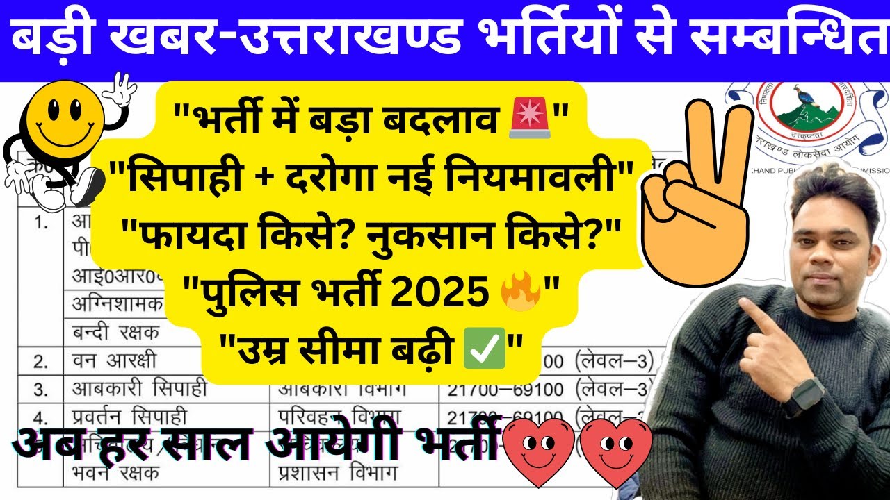 UK Police Bharti 2025:सिपाही व दरोगा भर्ती नई नियमावली उम्र सीमा बढ़ी Constable &SI Age Limit Change