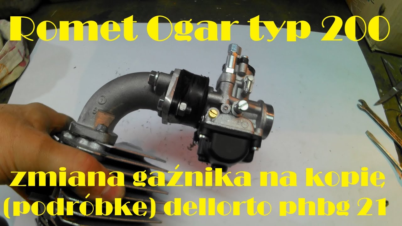 Napisy [CC] - Romet Ogar 200: Adaptacja cylindra i króćca do (podróbki) gaźnika dellorto phbg21