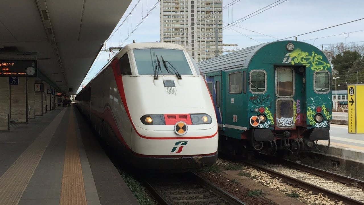 Una domenica fredda alla stazione di Rimini: Intercity con 12 vetture,Frecciarossa & altro!