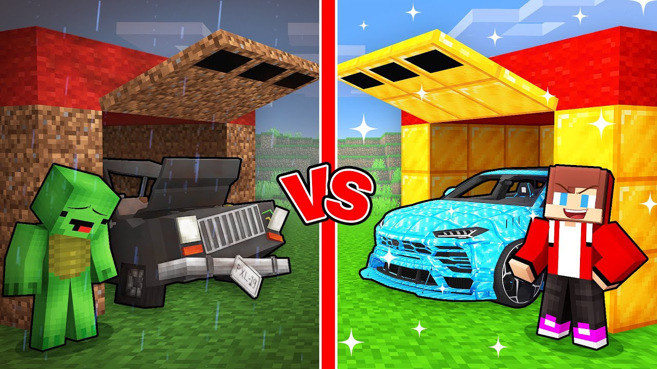 Джей-Джей и Майки: Гаражная битва «Бедные против Богатых» в Minecraft — Maizen
