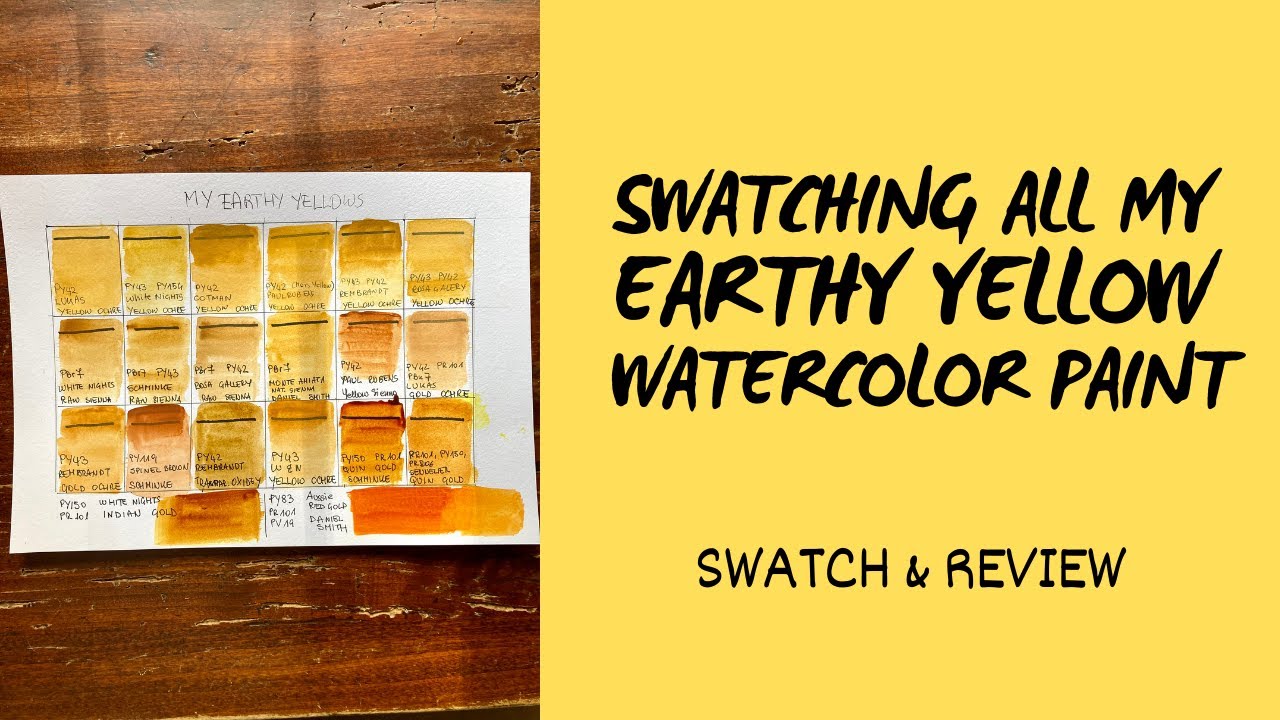 Comparing my Earthy Yellow Watercolor Paints | Yellow Ochre, Raw Sienna, Quinacridone Gold and more!