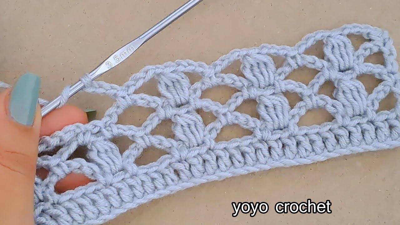 كروشية غرزة الكلاستر المفرغة الرائعه !! لعمل بلوزة كروشية صيفى  - crochet stitches#يويو_كروشية