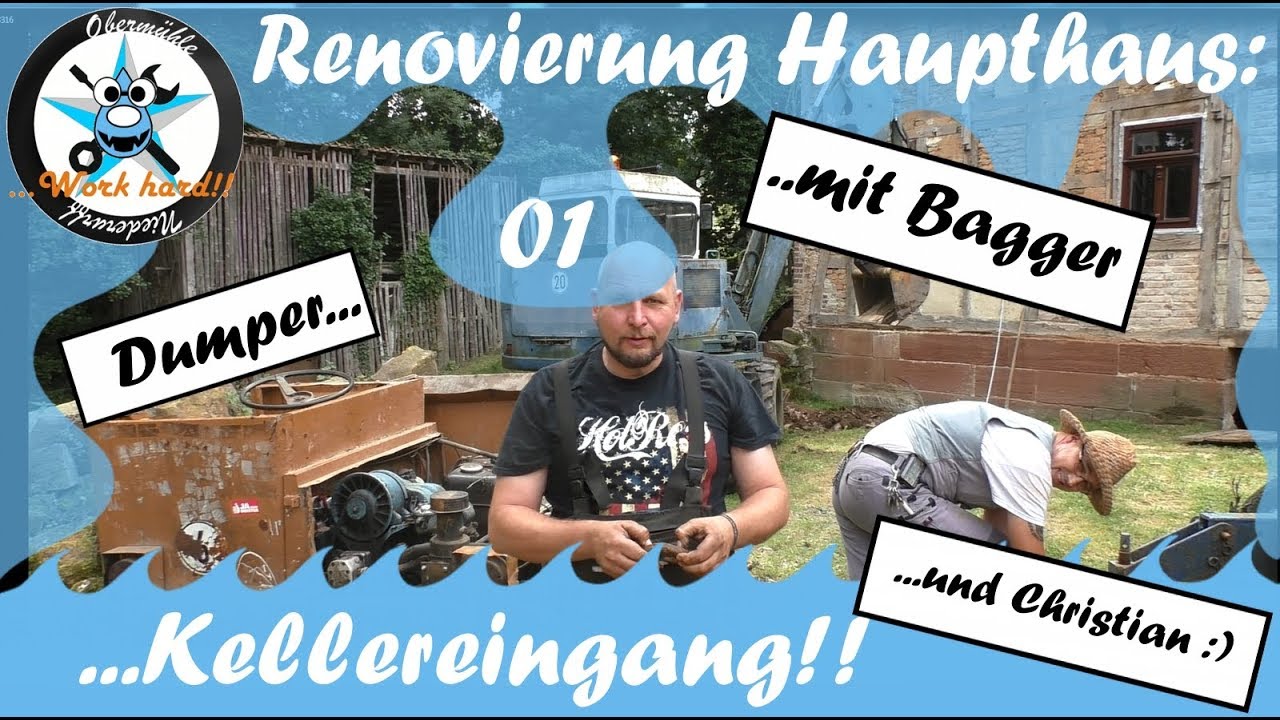Renovierung Haupthaus/01/ Ausbaggern des Kellereingangs