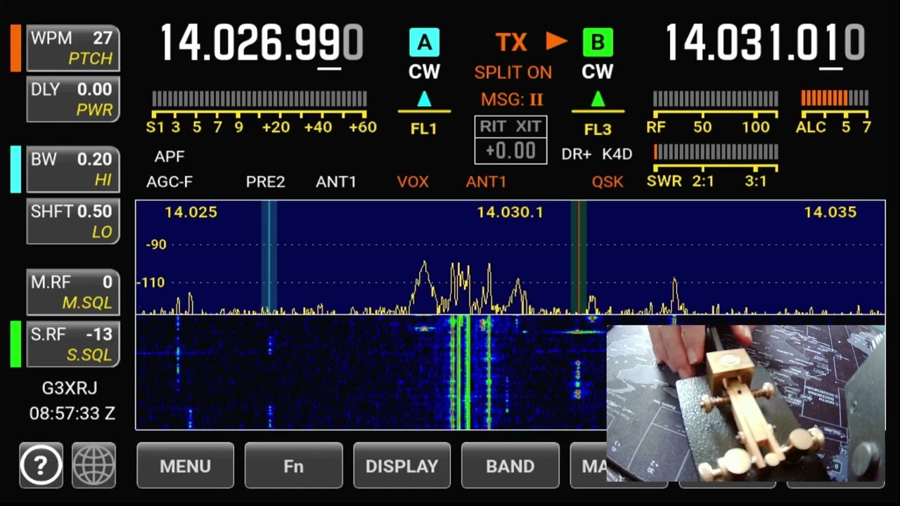 N5J Jarvis Island 20m CW with Elecraft K4