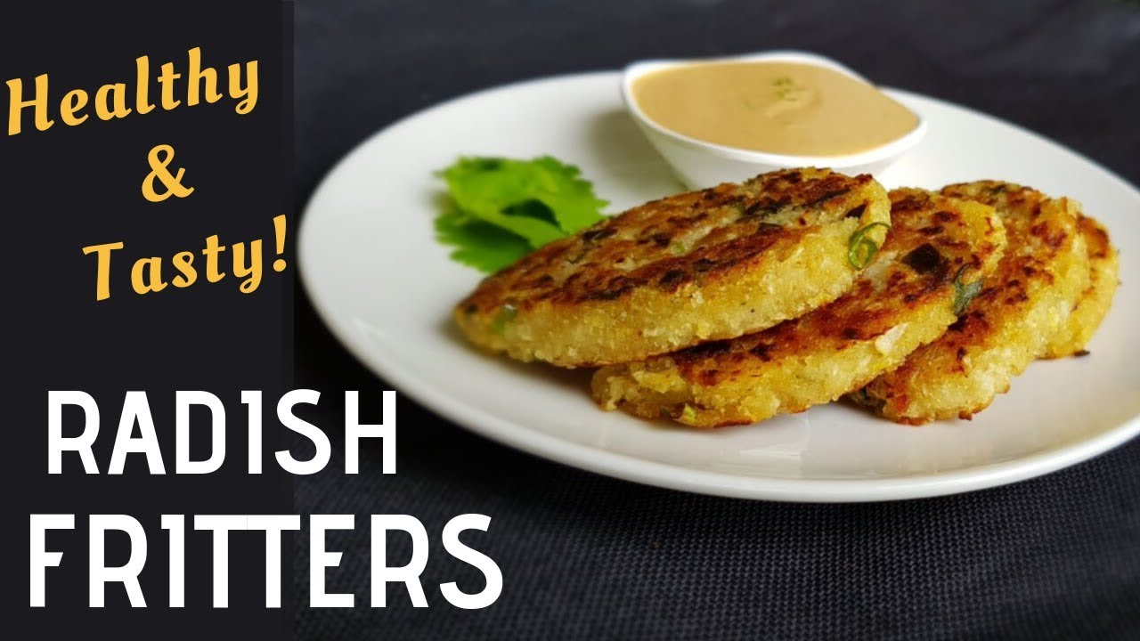 Healthy Radish Fritters Simple Recipe - No deep fry | Tasty Radish / Mooli cutlet